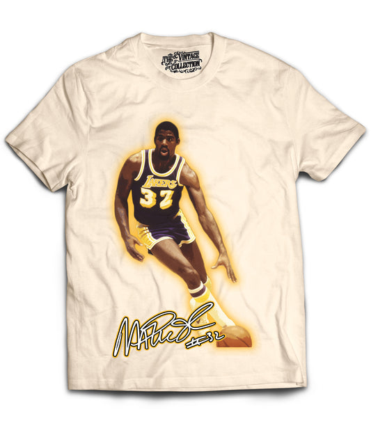 Showtime Lakers Tribute Vintage Shirt: Front/Back (Cream)
