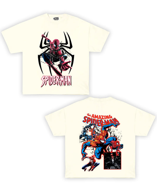 Spider-Man Tribute Vintage Shirt: Front/Back (Cream)