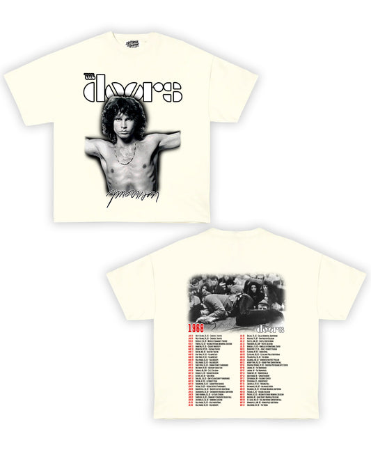 The Doors Tribute Vintage Shirt: Front/Back (White)