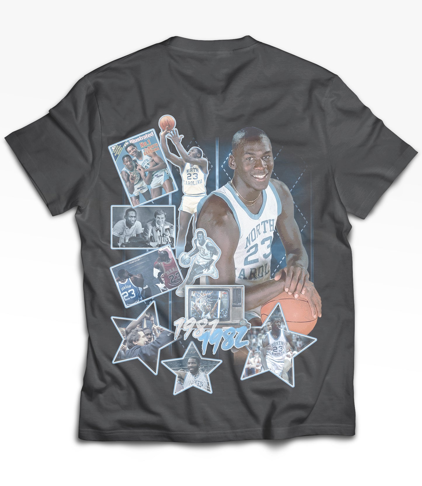 UNC GOAT Tribute Vintage Shirt: Front/Back (Vintage Black)