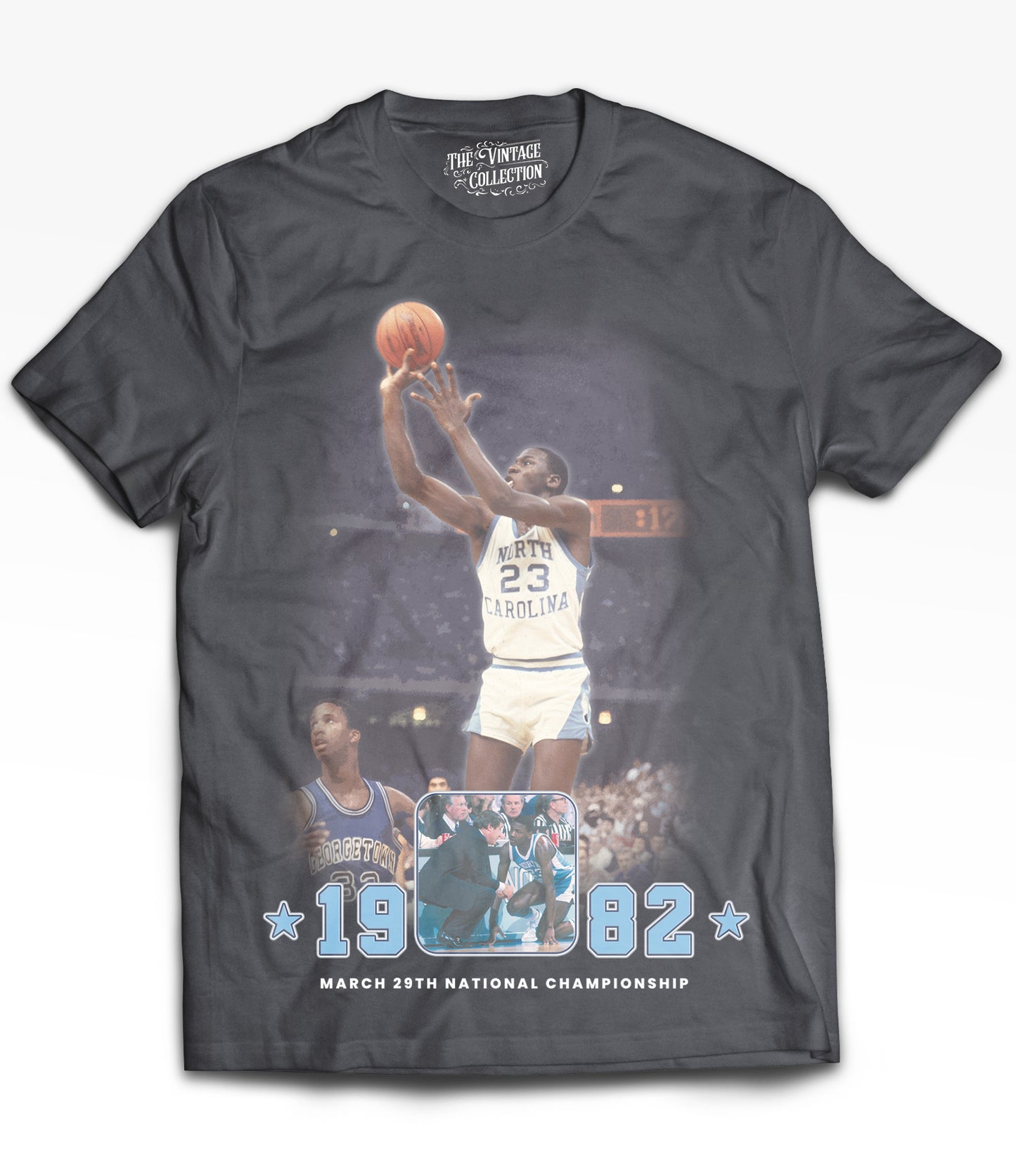 UNC GOAT Tribute Vintage Shirt: Front/Back (Vintage Black)