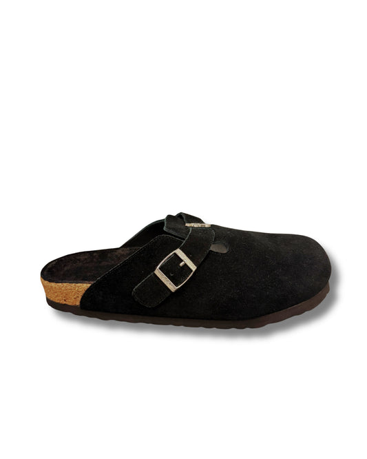 Black Suede Clogs
