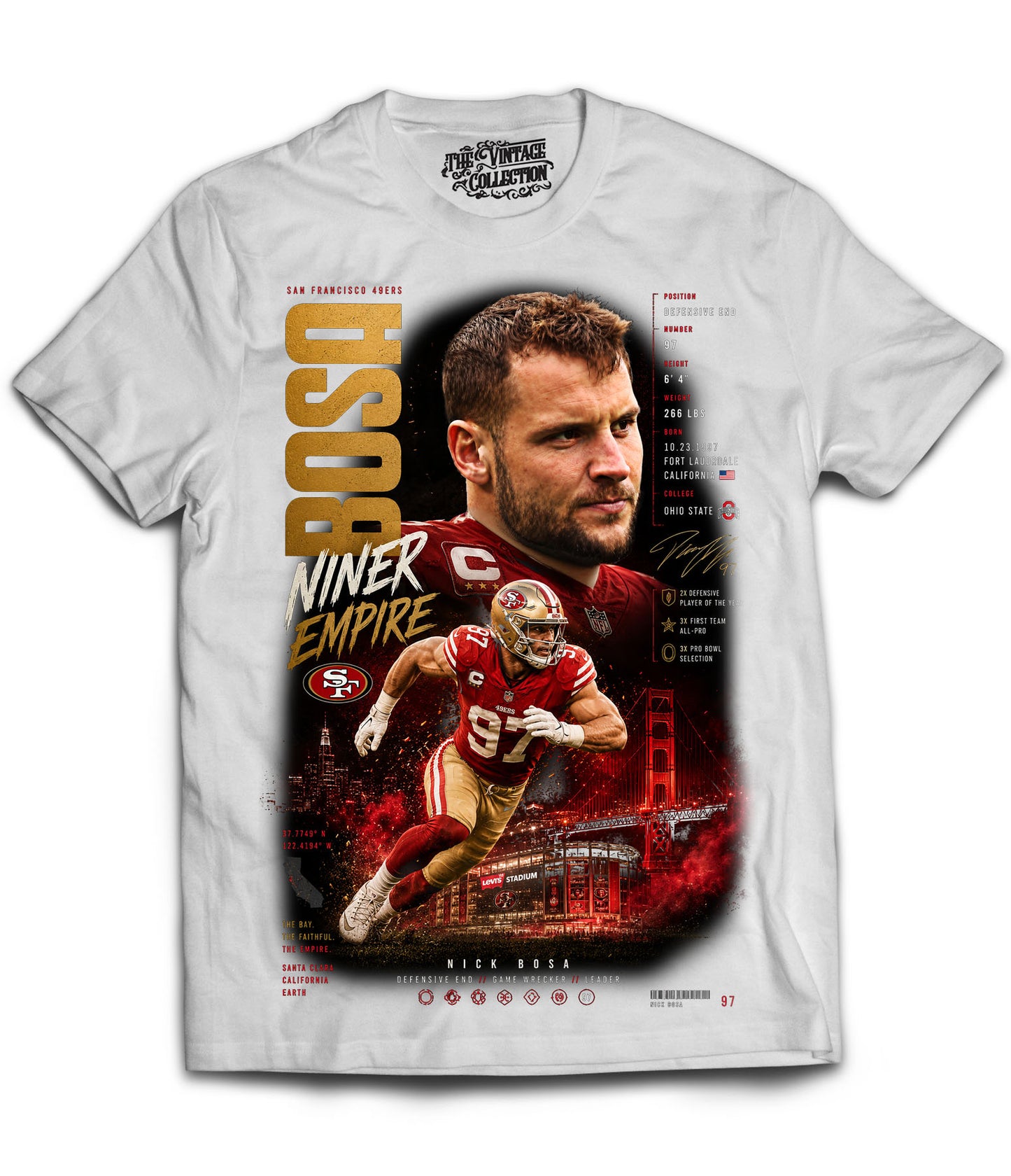 Nick Bosa Vintage Shirt (White)