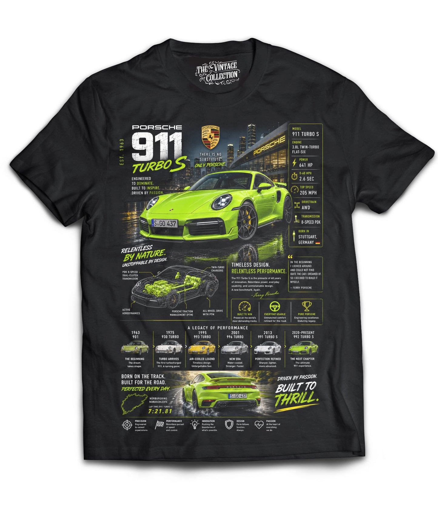 Porsche Vintage Shirt (Black) *Adult & Youth*