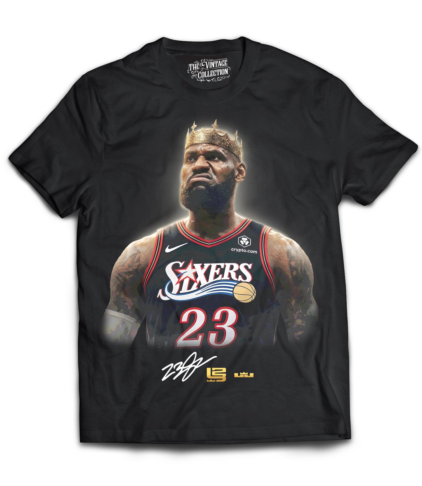 Sixers King James Vintage Shirt (Black) *Adult & Youth*