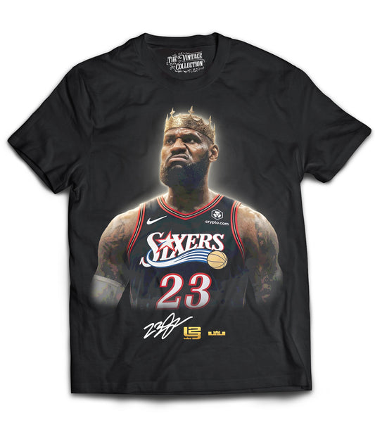 Sixers King James Vintage Shirt (Black) *Adult & Youth*