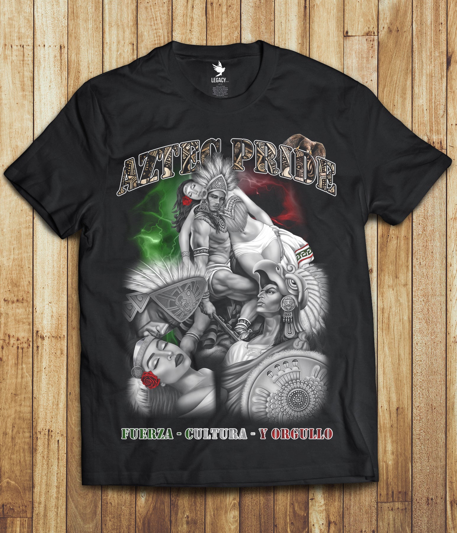 Aztec Tribut Aztec Pride Tribute Shirt (Black) – The Retro Collection