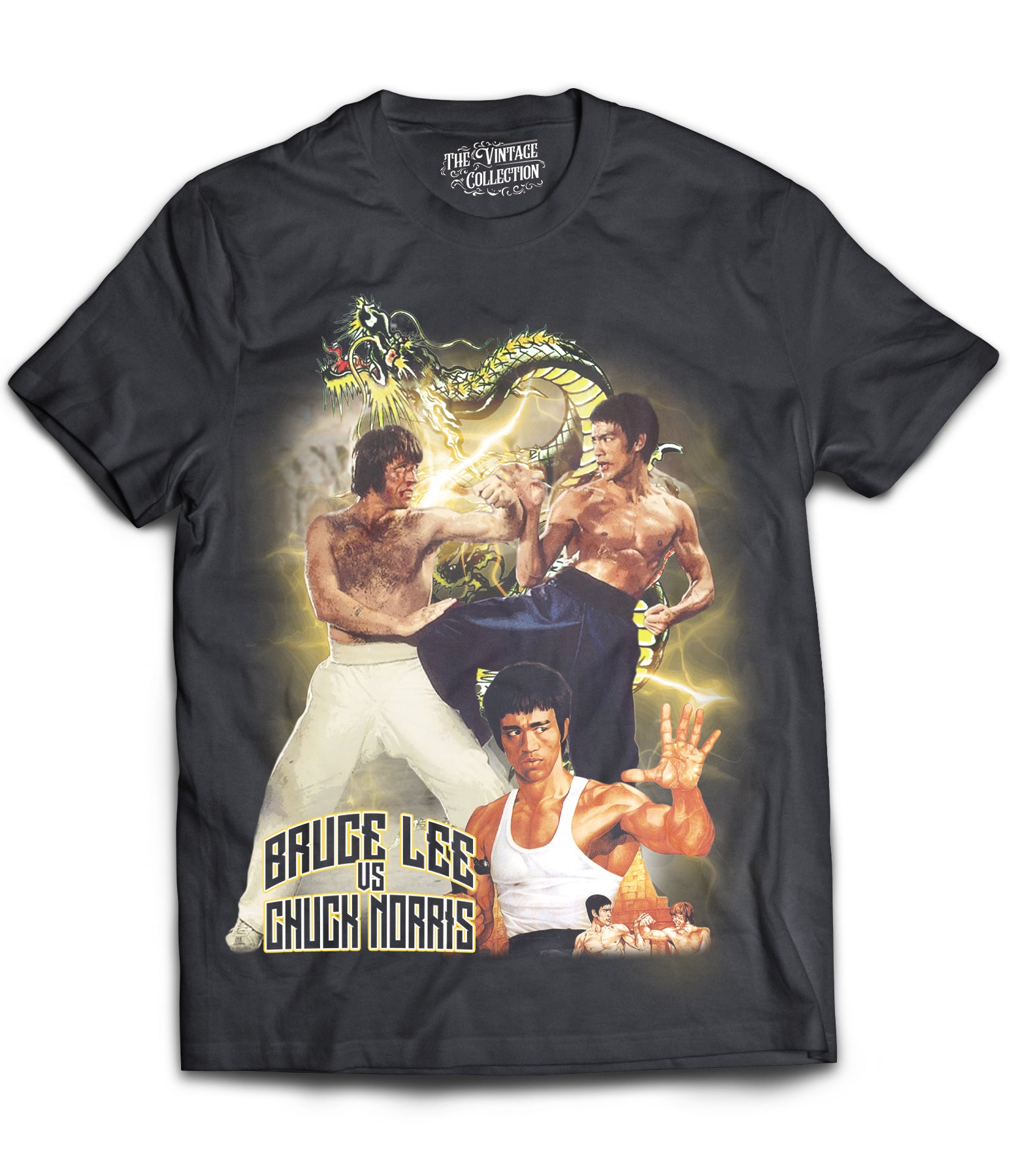 Bruce Lee Vs Chuck Norris Tribute Shirt Black The Retro Collection Bruce lee vs chuck norris tribute shirt black the retro collection