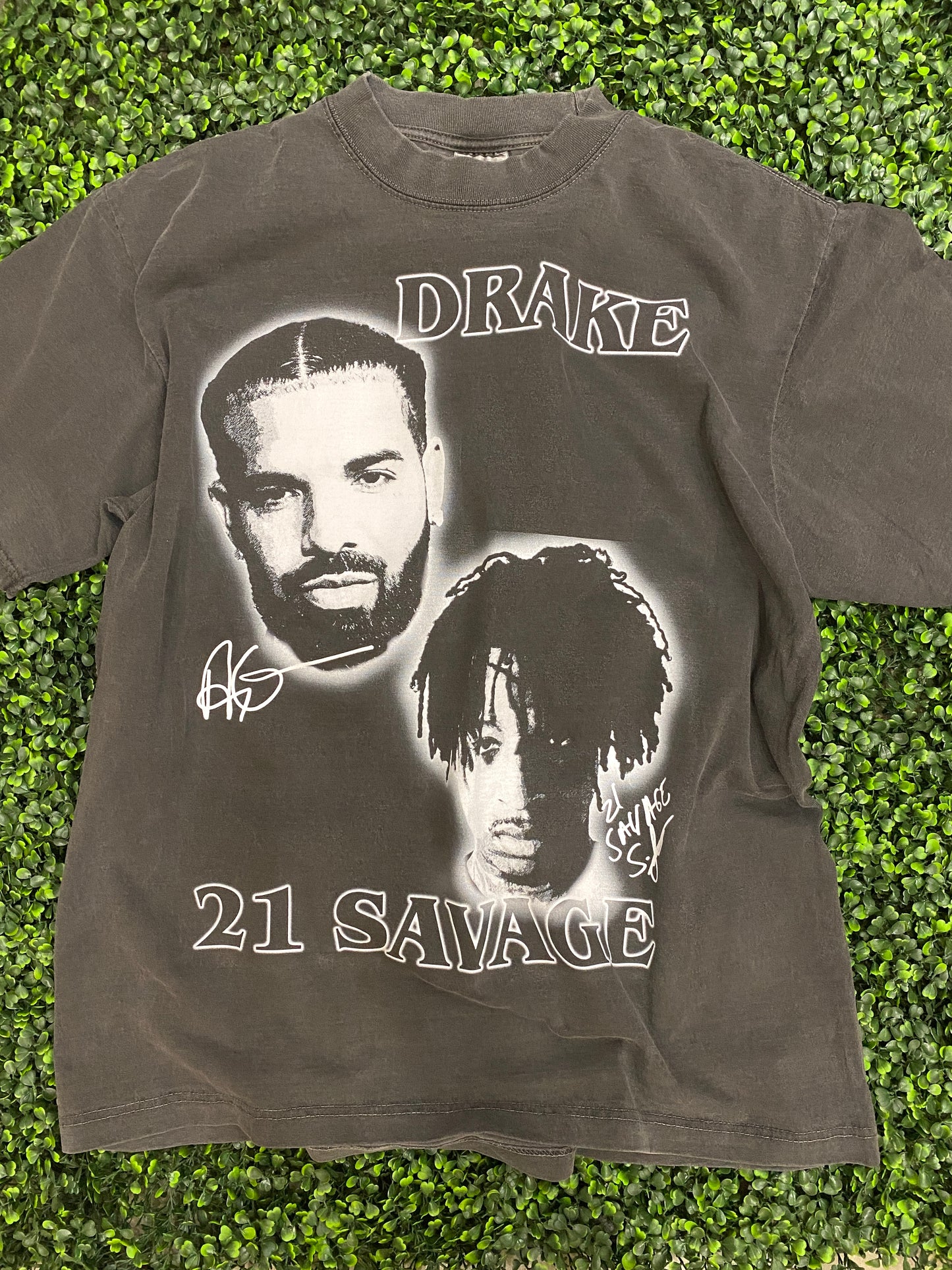 Drake/21 Savage Tribute Vintage Shirt: Front/Back (Vintage Black)