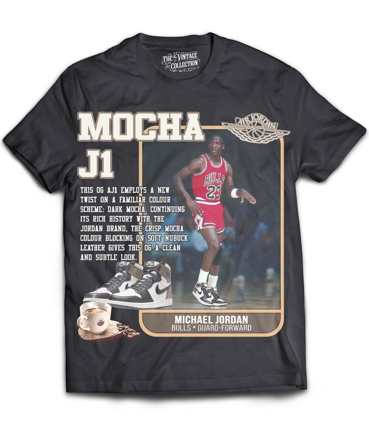 Mocha J1 Card Shirt (Black)